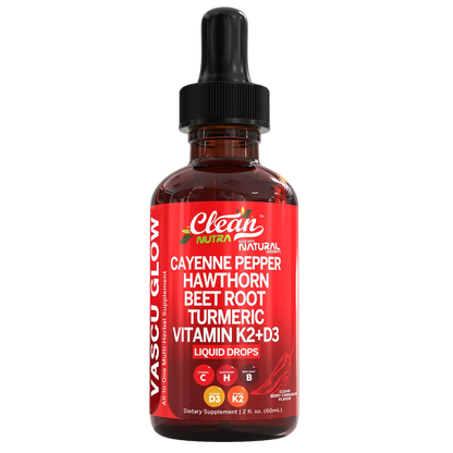 Clean Nutra Cayenne Pepper Drops Supplement Liquid + Hawthorn Berry, Vitamin D3 K2 Beet Root Powder, Ceylon Cinnamon, Turmeric Curcumin, Organic Panax Ginseng, Berberine Extract 1 Pack