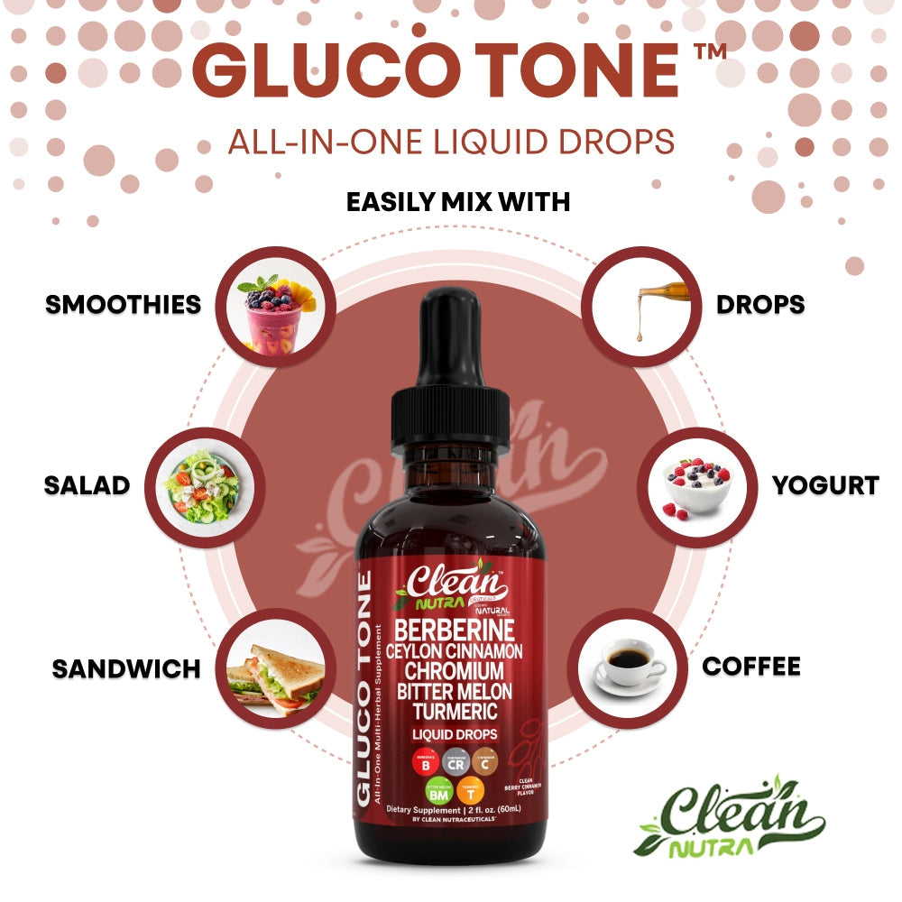Clean Nutra Berberine with Ceylon Cinnamon Supplement Liquid Drops + Bitter Melon Extract, Glucomannan, Gymnema, Chromium, Turmeric, Organic Panax Ginseng, Moringa GLP-1 Support